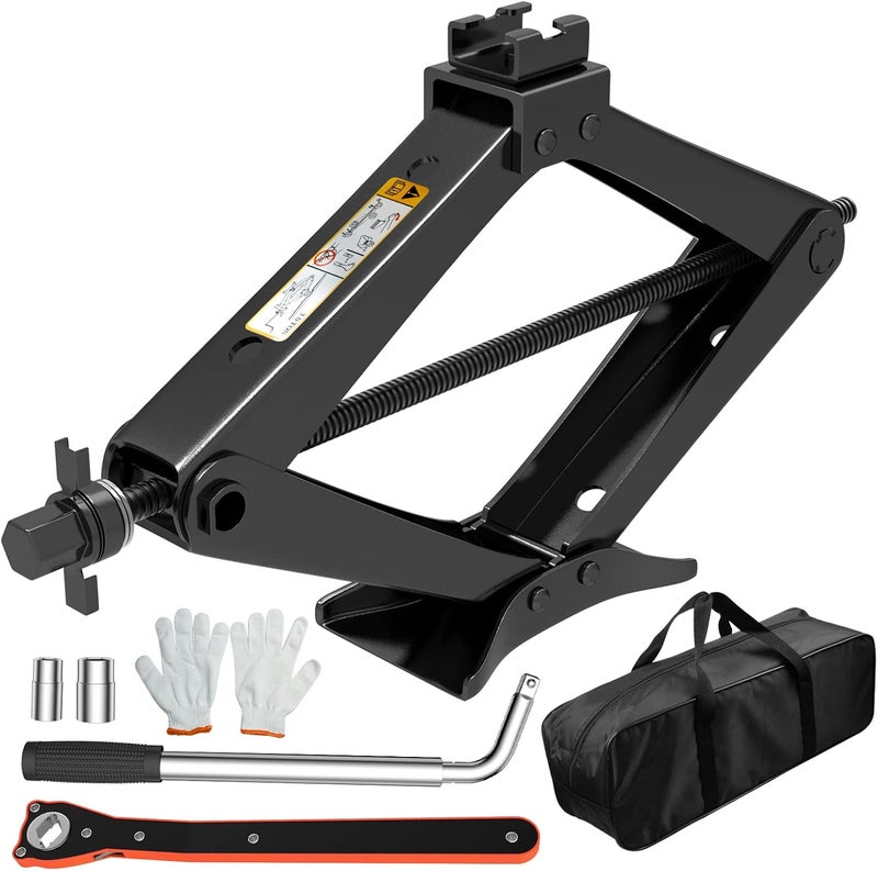 IMAYCC 3 Ton Scissor Jack for Car/SUV/MPV - Heavy Duty High Lift Car Jack kit with Ratchet Wrench, Portable Emergency Tire Change kit with Wheel Wrench. - Image 1